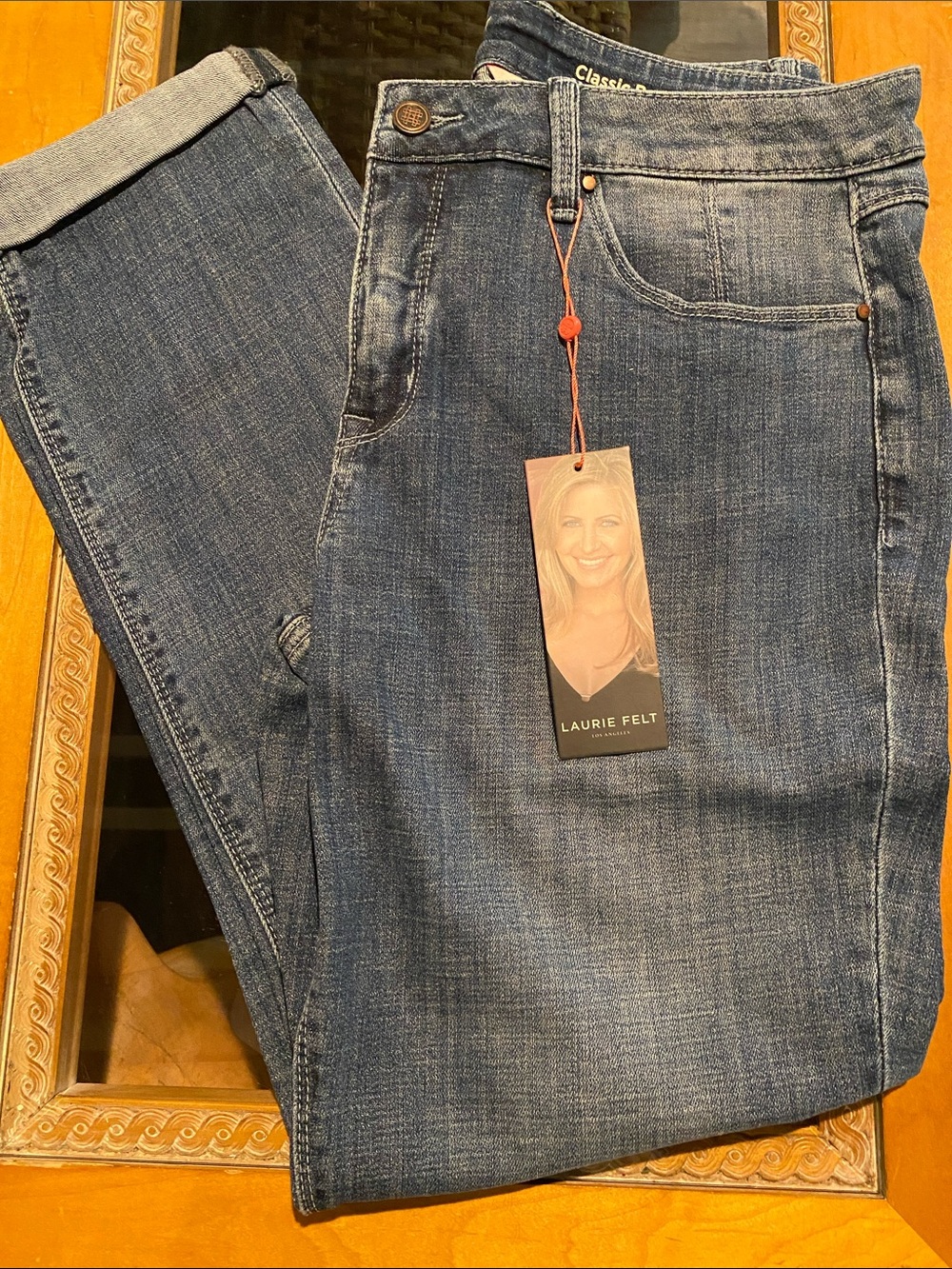 Laurie Felt Women's Straight-Leg Jeans in Medium Blue Denim